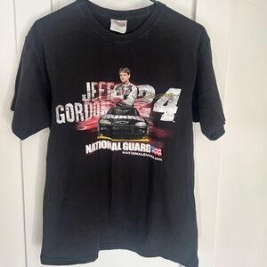 Jeff Gordon #24 NASCAR National Guard Tee Black Graphic Racing Shirt Size M
